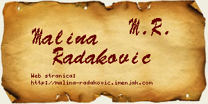 Malina Radaković vizit kartica